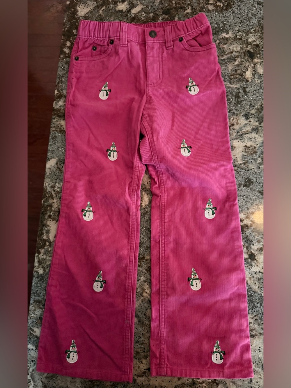 Vintage Lands’ End Pink Corduroy Snowman Pants NWT